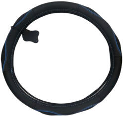  Valódi bőr kormányvédő - sport - fekete-kék - KV-5057A