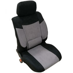  Univerzális 8 részes üléshuzat szett, deréktámasszal - fekete-szürke színben