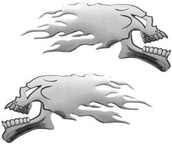 LAMPA Lángoló koponya dekoráció - krómozott