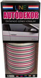 LINE öntapadós dekorcsík - 8x130cm - szürke-magenta - 12