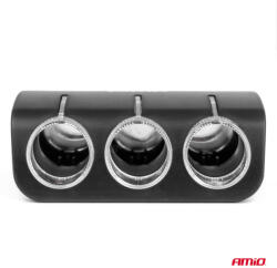 AMiO 3-as hajlítható szivargyújtó elosztó - 120W 12/24V