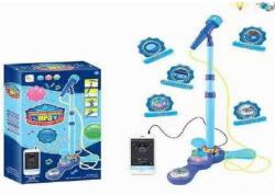 Mikrofon, állványos, el. , fény, zene, telefonhoz, usb csatlakozó, 18x32 cm dob - vackorjatek