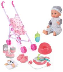  Baba klt. , Hagyományos, csecsemõ, alvós, el. , 12 IC hang + Babakocsi, műa. + kieg. , 25x56 cm dob