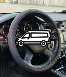  Műbőr kormányvédő - 42cm - fekete-piros - 2395-42