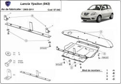 Scut Protection Lancia Ypsilon (843), 2003-2011 - Acél Motorvédő lemez