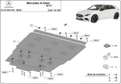 Scut Protection Mercedes A-Classe W177, 2018-2024 - Acél Motor, váltó és hűtővédő lemez