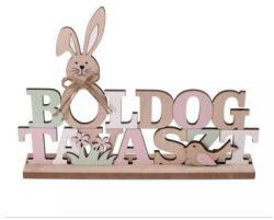 QX Fa dekoráció „Boldog tavaszt" felirattal és nyuszi formával - 28 x 18 cm (65753)