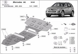 Scut Protection Mercedes ML W164, 2005-2011 - Acél Motor- és váltóvédő lemez