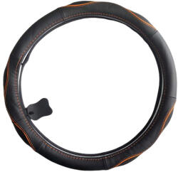  Valódi bőr kormányvédő - sport - fekete-narancssárga - KV-5057A