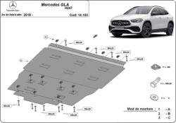 Scut Protection Mercedes GLA H247, 2018-2024 - Acél Motor, váltó és hűtővédő lemez