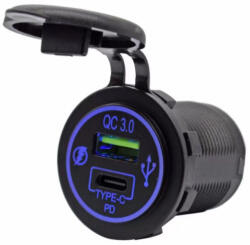  Beépíthető töltő/aljzat - 12/24V