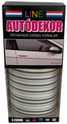 LINE öntapadós dekorcsík - 8x130cm - sötétszürke-világosszürke - 08