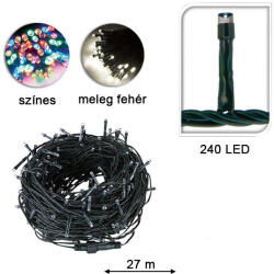 Timeless Tools 240 LED-es karácsonyi fényfüzér, 8 mozgó beállítással - színes