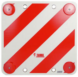 CARPOINT fényvisszaverő tábla - piros-fehér csíkos - 50x50cm