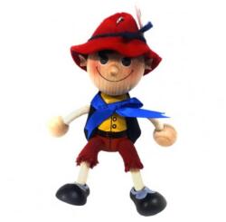  Rugós figura (pinokkió, piros kalappal)