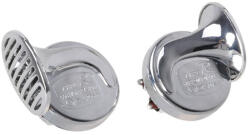  Két tónusú kürt pár, relével - króm - 12V - párban