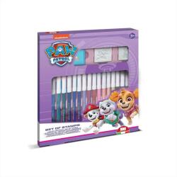 Mancs Őrjárat lányos nyomda készlet filccel, 18 db-os