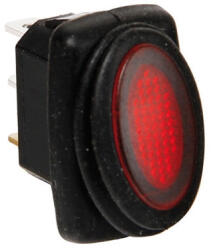 LAMPA Vízálló kapcsoló piros leddel - 12/24V - 10A
