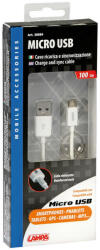 LAMPA microUSB mobil kábel - fehér - 100cm