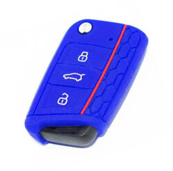  VW gumi autókulcs tok - kék -W14475BL