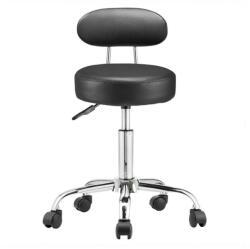 Timeless Tools Háttámlás, kerek kozmetikai szék - fekete