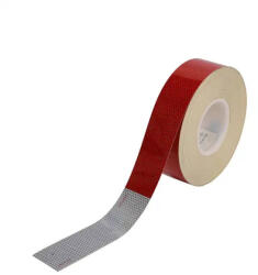  Öntapadós DOT-C2 fényvisszaverő szalag, szakaszos - piros-fehér - 1 m