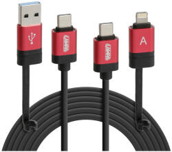 LAMPA Ultimate 6 az 1-ben adatkábel - 100 cm - fekete