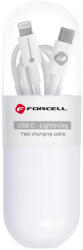  Forcell USB-C - Lightning mobil kábel - fehér - 100cm