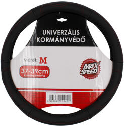 Maxspeed műbőr kormányvédő - piros varrás, fekete - 37-39cm