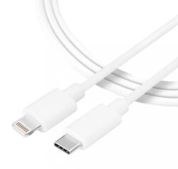USB-C-Lightning töltő kábel - 100cm, fehér - 3A
