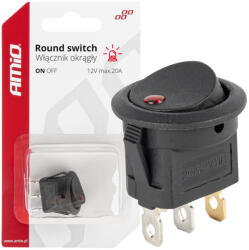  Amio Ledes kapcsoló - piros - 12V 20A