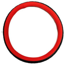  Műbőr sport mintás szellőző kormányvédő - 36-38cm - piros-fekete - KV-HB23825/7-1r