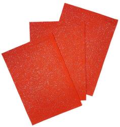  Színes glitteres barkácsfilc lapok (10 db-os, A4 méretű, narancssárga)