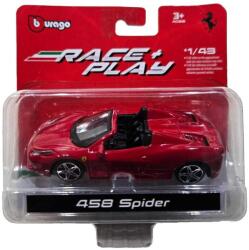 Bburago Race and Play Ferrari 458 Spider fém autó 1: 64