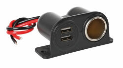 LAMPA Szivargyújtó aljzat +2 USB - 2, 1 A