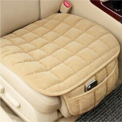  Ülésvédő ülőlapra - bézs - plüss zsebbel - 1db