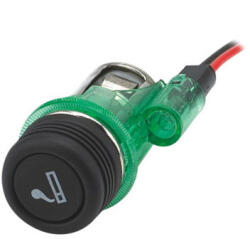  Szivargyújtó - komplett, világítós - zöld - Stanley