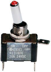 LAMPA alu LED-es kapcsoló - piros - 12/24V