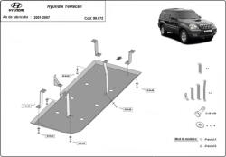 Scut Protection Hyundai Terracan, 2001-2007 - Acél Üzemanyagtank védő lemez