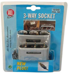 ALL Ride All Ride szivargyújtó elosztó hármas - 12/24V 5A - kapcsolóval