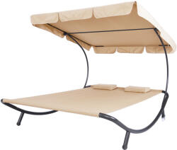 Timeless Tools Kétszemélyes napozóágy árnyékolóval, világos barna
