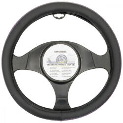 CARSADDLES Műbőr kormányvédő - fekete - lila hullámos mintával - 37-39cm