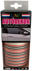 LINE öntapadós dekorcsík - 8x130cm - piros-fekete - 04