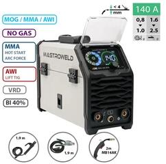 Mastroweld MASTRO MIG-140 SYN fogyóelektródás védőgáz nélküli inverteres hegesztő 35 - 140 A | 230 V (006140SYNLCD)
