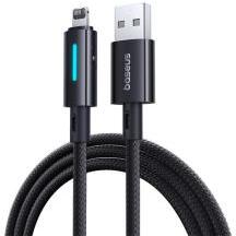 Baseus adatkábel (USB - lightning, 2.4A, PD gyorstöltő, 100cm, cipőfűző, törésgátló, LED kijelző) FE
