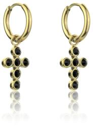 Marc Malone Cercei placați cu aur cu cruce Avianna Black Earrings MCE23120G