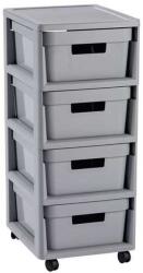 Keter INFINITY 4x11L fiókos tároló 36 x 30 x 69 cm szürke 231557 (04355-099) (231557)