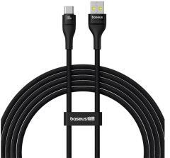 Baseus FLASH 2 adatkábel (USB - Type-C, 100W, 5A, PD gyorstöltő, 200cm, törésgátló, cipőfűző) FEKETE - primanet