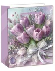  IRIS matt papírtasak tulipáncsokros lila 11 x 14cm (QX_IMPEX_KFT_370505) (QX_IMPEX_KFT_370505)