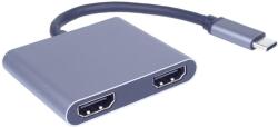 PremiumCord MST adapter USB-C 2x HDMI-re, USB3.0, PD, 4K és FULL HD 1080p felbontásra (ku31hdmi13)